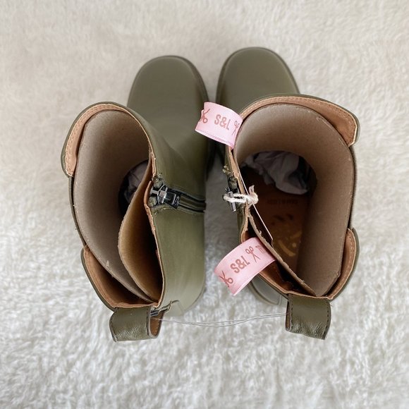 Sam&Libby Women's Camila Block Heel Boot Side Zip, Moss Green, Size 8 / 8.5 - Picture 6 of 15